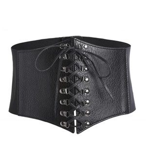 Crisscross Lace up PU belt